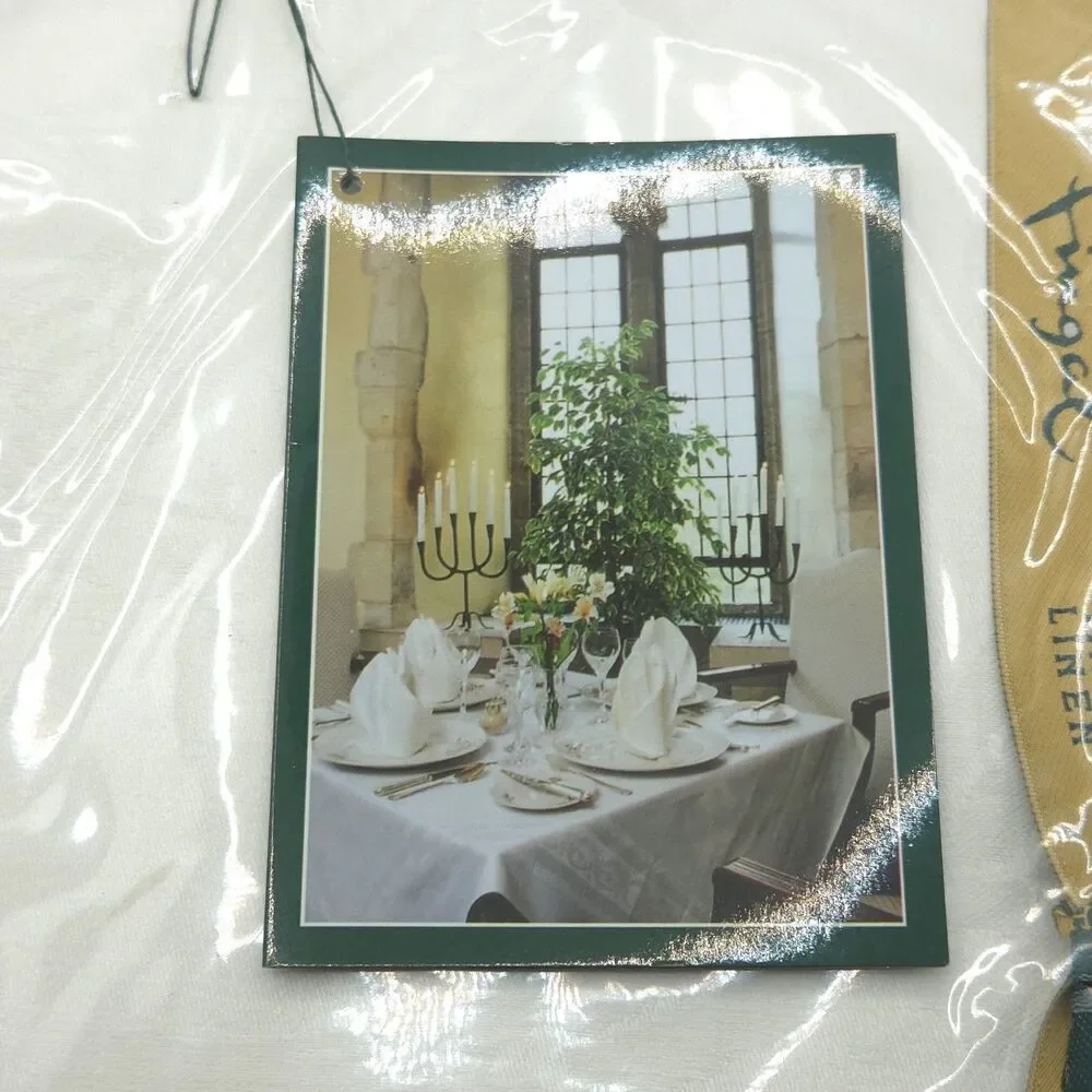 Fingal 72 x 108 inch Irish Linen Tablecloth Celtic Pattern #722 Unopened NOS
